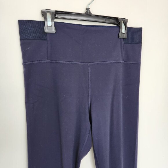 Athleta M MEDIUM Aura High Rise Split Flare Pant, Navy Blue Yoga Pants - Picture 2 of 7